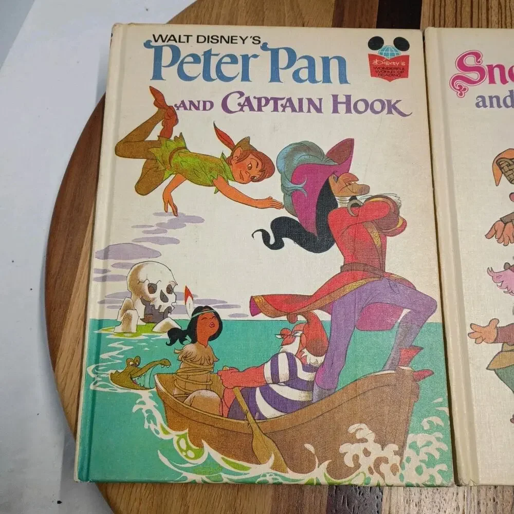 Vintage Walt Disney Peter Pan And Snow White Hard Cover Books